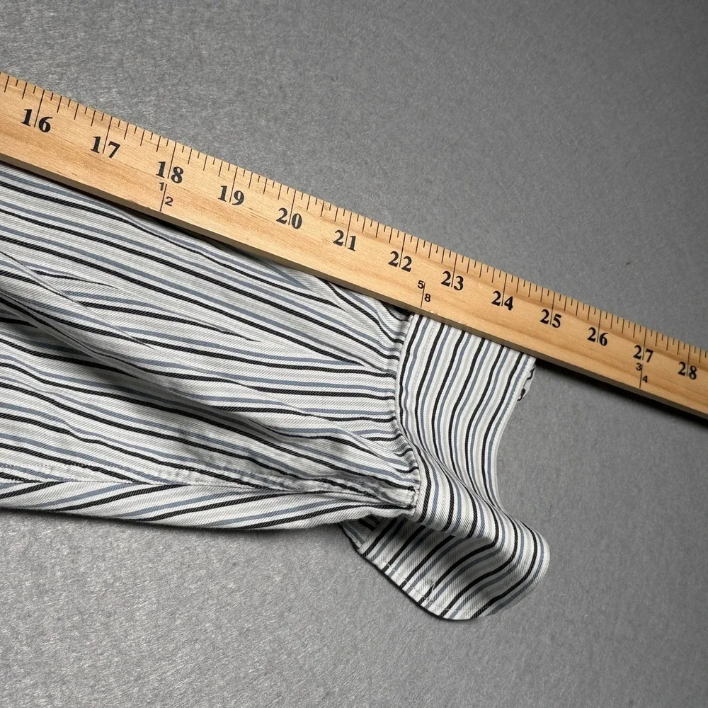 Ermenegildo Zegna Mens‎ Italian Striped Button Down Dress Shirt Size Medium